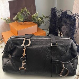 Sold-Authentic Vintage Dior Handbag - Black Pebbled Leather